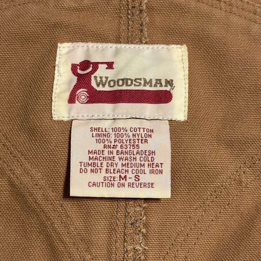 Woodsman M-S Brown Duck Canvas Insulated Bib‎ Overalls 38